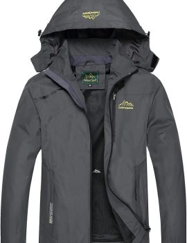 GIISAM Mens Windproof Jacket Waterproof Lightweight Mountain Sport Jacket for Men Hooded Windbreaker Raincoat