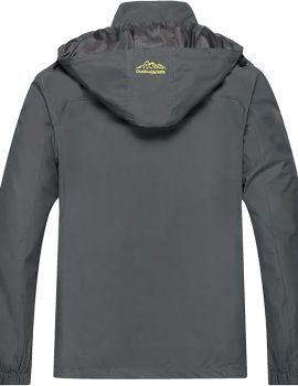 GIISAM Mens Windproof Jacket Waterproof Lightweight Mountain Sport Jacket for Men Hooded Windbreaker Raincoat