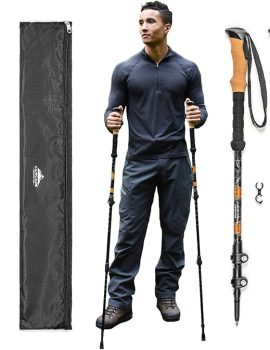 Cascade Mountain Tech Lightweight Aircraft-Grade Aluminum Trekking Poles with Extended Down Grip Plus Tip Kit