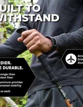 Cascade Mountain Tech Lightweight Aircraft-Grade Aluminum Trekking Poles with Extended Down Grip Plus Tip Kit